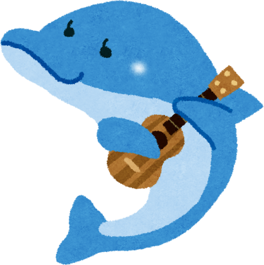 Illustration of a Cute Dolphin Playing the Ukulele